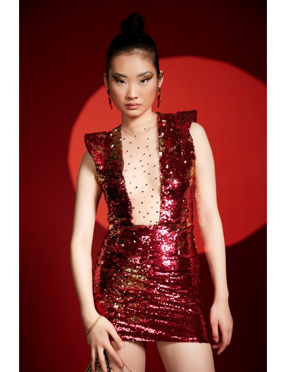 ELITE DRESS RED GOLD