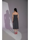 TOWN STRAPLEZ DRESS - GRAY